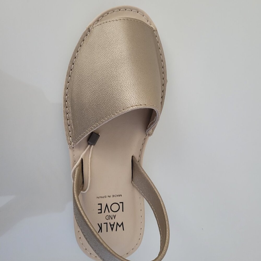 Walk and Love Metallic Bronze Leather Slingback Sandals – Size 6 – Made in Spain - Picture 4 of 5
